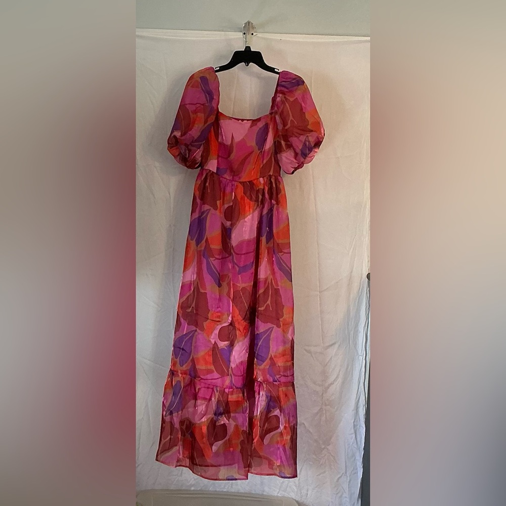Vibrant Pink and Purple Women’s Maxi Dress